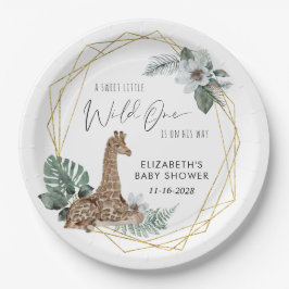 Boho Giraffe Waterverf Baby shower Papieren Bordje