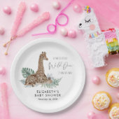 Boho Giraffe Waterverf Baby shower Papieren Bordje (Feest)