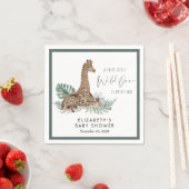 Boho Giraffe Waterverf Baby shower Servet (Insitu)