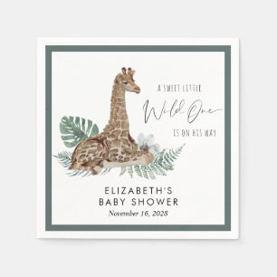 Boho Giraffe Waterverf Baby shower Servet