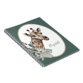 Boho Giraffe Waterverf Monogram Notitieboek (Rechterzijde)