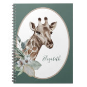 Boho Giraffe Waterverf Monogram Notitieboek (Voorkant)