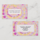 Boho girale paarse gele roze dye patroon visitekaartje (Voorkant / Achterkant)