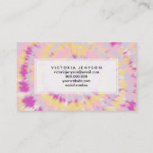 Boho girale paarse gele roze dye patroon visitekaartje (Achterkant)