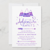 Boho Girl "Adventure Awaits" Baby shower Kaart (Voorkant)