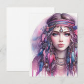 Boho Girl AI Kunst Boheemse Mode Briefkaart (Voorkant / Achterkant)