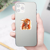 Boho Girl AI Kunst Boheemse Mode Sticker (Telefoon)