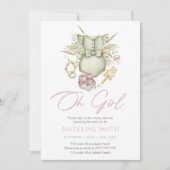 Boho Girl Baby shower Invitation Card Kaart (Voorkant)