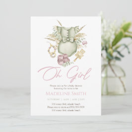 Boho Girl Baby shower Invitation Card Kaart