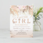 Boho Girl Baby shower Invitation Kaart (Staand voorkant)