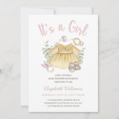 Boho Girl Baby shower Toys Invitation Card Kaart (Voorkant)