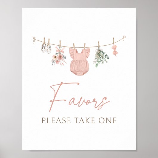 Boho Girl Babykleding Baby shower Favorieten Teken Poster (Voorkant)