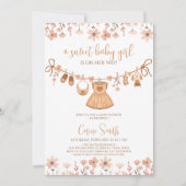 Boho Girl Babykleding Baby shower Kaart (Voorkant)