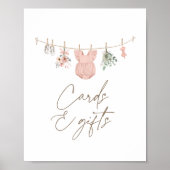 Boho Girl Babykleding Baby shower Kaarten en gesch Poster (Voorkant)