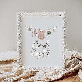 Boho Girl Babykleding Baby shower Kaarten en gesch Poster