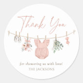 Boho Girl Babykleding Baby shower Ronde Sticker (Voorkant)