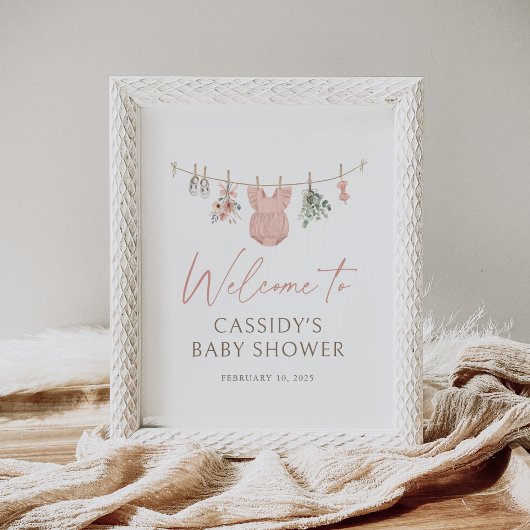 Boho Girl Babykleding Baby shower Welkomstbord Poster