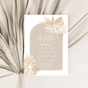 Boho Girl Bunny Rabbit Baby shower Invitation Kaart