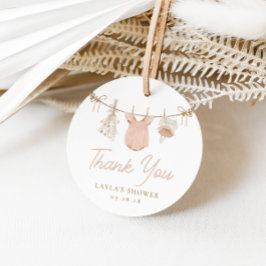 Boho Girl Clothesline Baby shower Favorietentjes Bedankjes Labels