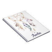 Boho Girl Feather Dream Catcher Custom Journal Notitieboek (Rechterzijde)
