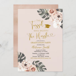 Boho Girl Floral Graduation Party Kaart