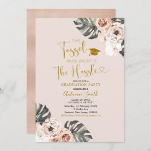 Boho Girl Floral Graduation Party Kaart