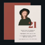 Boho Girl Minimalist Terracotta 21st Birthday Invi Kaart<br><div class="desc">Kan volledig worden aangepast aan uw behoeften. © Gorjo Design. Gemaakt voor je via het Zazzle platform. // Hulp nodig bij het aanpassen van uw ontwerp? Heb je andere ideeën? Je kunt me direct aanraken (Zoe). Facultatief: De achtergrondkleur en de doopvonten kunnen worden veranderd om uw thema aan te passen....</div>