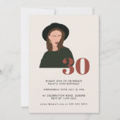 Boho Girl Mod Minimalist Terracotta 30th Birthday Kaart (Voorkant)