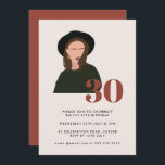Boho Girl Mod Minimalist Terracotta 30th Birthday Kaart<br><div class="desc">Kan volledig worden aangepast aan uw behoeften. © Gorjo Design. Gemaakt voor je via het Zazzle platform. // Hulp nodig bij het aanpassen van uw ontwerp? Heb je andere ideeën? Je kunt me direct aanraken (Zoe). Facultatief: De achtergrondkleur en de doopvonten kunnen worden veranderd om uw thema aan te passen....</div>