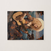 Boho Girl speelt 's nachts gitaar Legpuzzel (Horizontaal)