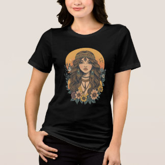 Boho Girl T-Shirt | Esthetische Bloemige Vintage S
