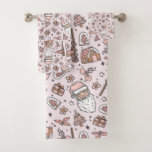 Boho Girly Pink Santa Christmas Doodles Bad Handdoek<br><div class="desc">Voeg een vleugje boho-charme toe aan uw vakantiedecor met deze meisjesroze badhanddoekset met schattige kerstkerstdoodles. Het speelse ontwerp toont grillige illustraties van de kerstman en feestelijke elementen, allemaal in een zacht, vrouwelijk roze palet dat perfect is voor een stijlvolle vakantie-update. Deze handdoekset combineert de feestelijke sfeer van Kerstmis met een...</div>