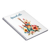 Boho Gitaar met Bloemen Notitieboek (Rechterzijde)