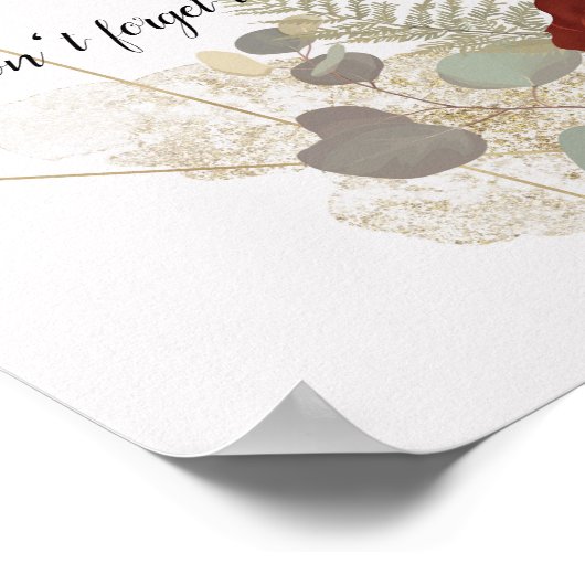 Boho  Glam Botanical Floral Weddenschap Poster (Hoek)