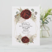 Boho Glam Botanische bloei Weddenschap Kaart (Staand voorkant)
