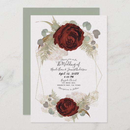 Boho Glam Botanische bloei Weddenschap Kaart (Voorkant / Achterkant)