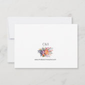 Boho glam bruiloft RSVP - waterverf pioenrozen Kaartje (Achterkant)