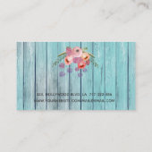 Boho Glam elegant waterverf florale houtschaar Visitekaartje (Achterkant)