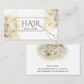 Boho Glam waterverf bloemengouden patina schaar Visitekaartje (Voorkant / Achterkant)
