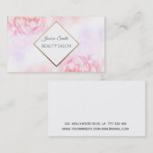 Boho Glamoureuze elegante chic waterverf peony Visitekaartje (Voorkant / Achterkant)