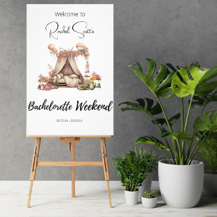 Boho Glamping Bachelorette Party Welkomstbord Foto Afdruk