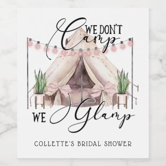 Boho Glamping Bruidsfeest Wijnetiketten Wijn Etiket (Enkel label)