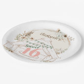 Boho Glamping Sweet 16 Verjaardagsfeestje Papier B Papieren Bordje (Gekanteld)