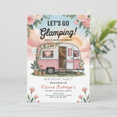 Boho Glamping Verjaardagsfeestje Kaart (Staand voorkant)