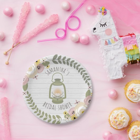 Boho Glamping Vrijgezellenfeest - Dusty Papieren Bordje (Feest)