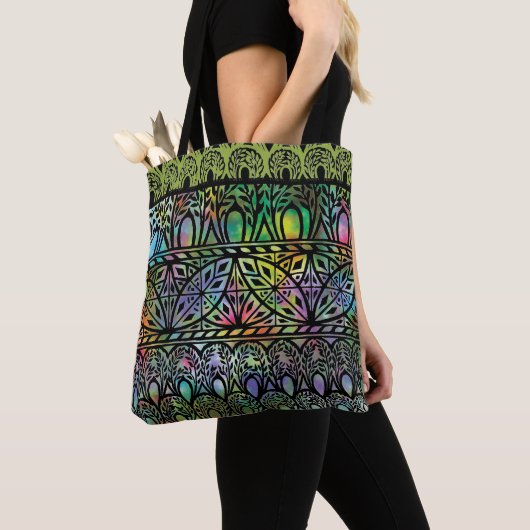 Boho Glas in lood Patroon Canvas tas (Dichtbij)