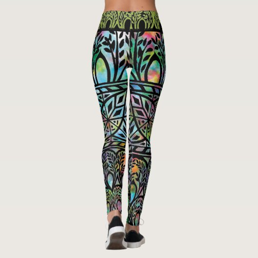  Boho Glas in lood Patroon Leggings (Achterkant)