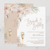 Boho Glass Floral Bridal & Bubble Vrijgezellenfees Kaart (Voorkant / Achterkant)