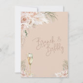 Boho Glass Floral Bridal & Bubble Vrijgezellenfees Kaart (Achterkant)