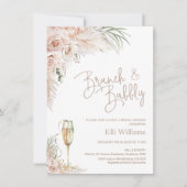 Boho Glass Floral Bridal & Bubble Vrijgezellenfees Kaart (Voorkant)